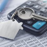 Real Estate Keychain With House Symbol Key With Finance Blank